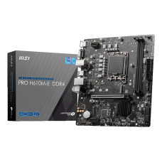 Placa Mãe MSI PRO H610M-E DDR4 (LGA 1700/2xDDR4/HDMI/VGA/M.2/USB 3.2) Placa Mãe MSI PRO H610M-E DDR4 (LGA 1700/2xDDR4/HDMI/VGA/M.2/USB 3.2)
