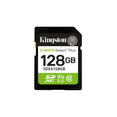 Cartão de Memória Kingston Canvas Select Plus 128GB SDXC UHS-I Class 10 A1 c/ Adaptador - 150MB/s - SDS3/128GB Cartão de Memória Kingston Canvas Select Plus 128GB SDXC UHS-I Class 10 A1 c/ Adaptador - 150MB/s - SDS3/128GB