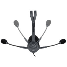 Headset Logitech H111, Conector P2/P3 3.5mm Único, Microfone Integrado, Preto - 981-000612