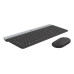 Kit Teclado e Mouse Wireless Logitech Silent Multimídia MK470 Grafite Slim Teclas Silenciosas